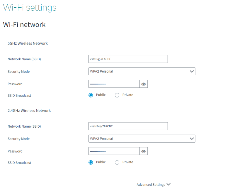 Viasat WiFi Gateway - Ficha Configuración De WiFi »Viasat EGuide